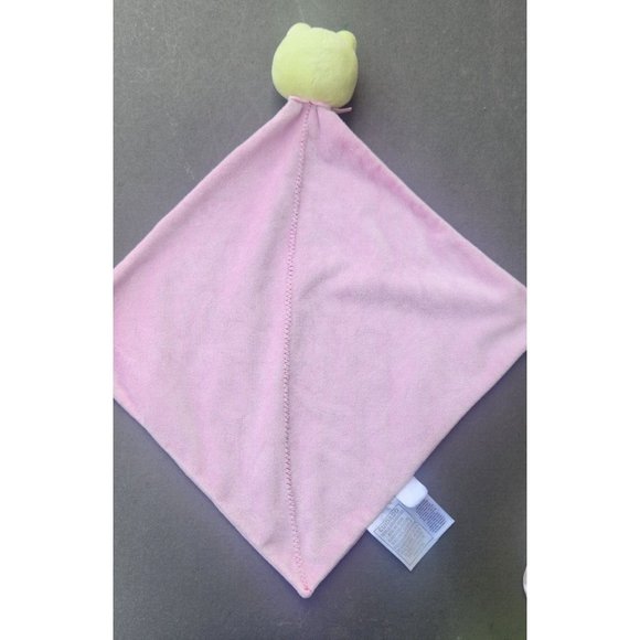Carters Precious Firsts Frog Pink Security Plush Velour Rattle Blanket Lovey - Picture 8 of 12